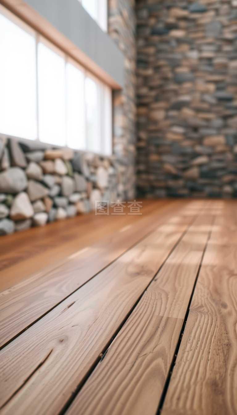 巖壁和木地板。
