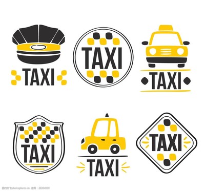 出租車服務的可愛標志與財務咨詢的巧妙結合